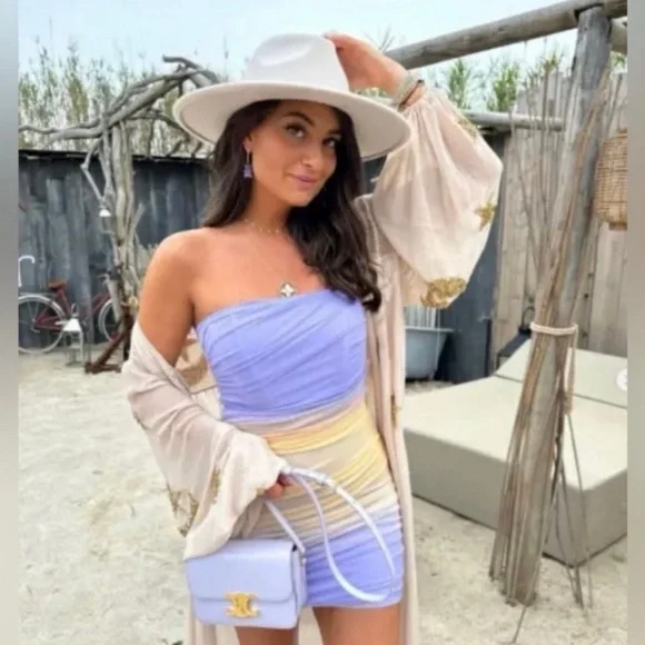 Elegant Strapless Gradient Dress - Picture 8 of 11